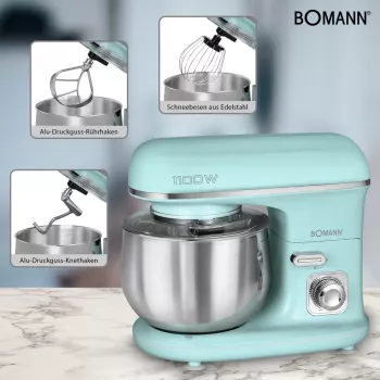 Bomann KM 6030 CB virtuves kombains 1100 W 5 L Piparmētru krāsa