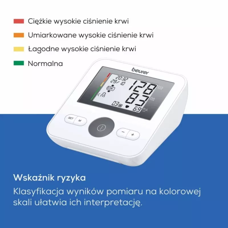 Beurer BM 27+ automātisks augšdelma asinsspiediena mērītājs, balts/melns