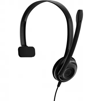Sennheiser PC 7 USB austiņas ar mikrofonu, vienas auss, vadu, USB-A, melnas