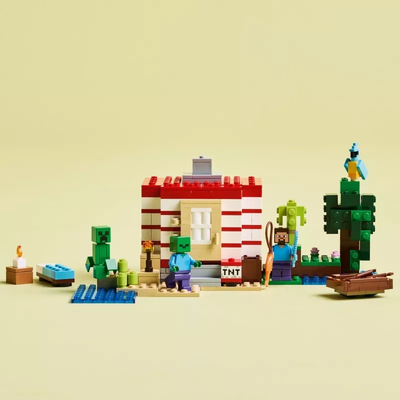 LEGO Minecraft komplekts 21275 TNT Džungļu māja, 287 gabali, 2 minifigūras, vecumam 8+