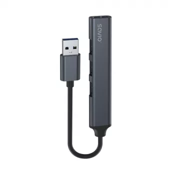 USB centrmezgls SAVIO AK-70, 7 porti USB 3.0, 4 izmantojami porti, USB Type-A savienotājs, 5 Gbit/s pārsūtīšana, garantija 2 gadi