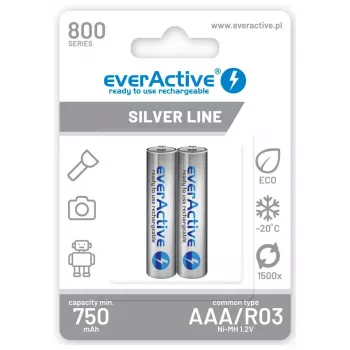 Akumulatora baterija everActive EVHRL03-800 AAA NiMH 1,2 V, cilindriska, 4 gab. iepakojums