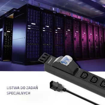 Qoltec 53999 nepārtrauktās barošanas avots (UPS) 1U, 8x C13, melns