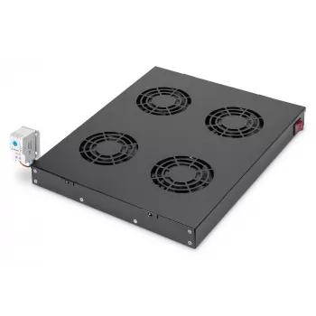 Ventilējams tukšais panelis Digitus DN-19 FAN-4-HO-SW