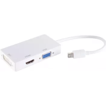 shiverpeaks ®-BASIC-S--Adapter Mini DisplayPort kontaktdakša uz HDMI/DVI/VGA ligzdu, balts (BS10-01015)
