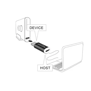 Delock USB-C (vīriešu) uz Micro-USB B (sieviešu) adapteris - USB 3.1 - Melns (65678)