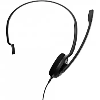 Sennheiser PC 7 USB austiņas ar mikrofonu, vienas auss, vadu, USB-A, melnas