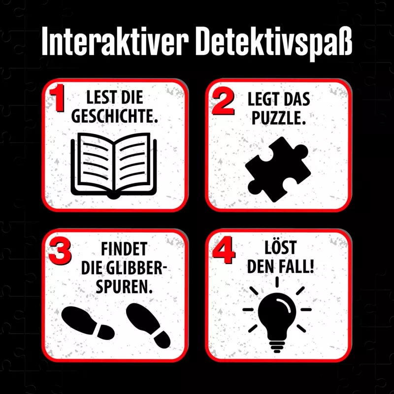 detektīvs-Puzle Die drei Kids: Uzmanību, Glibbera slazds (150 gab.)