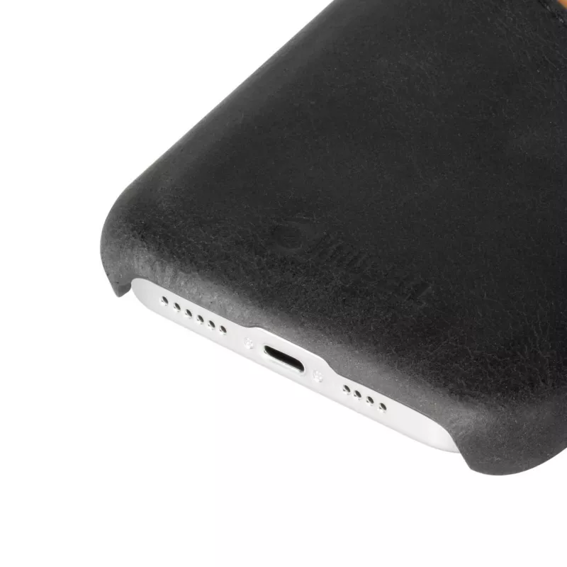 Krusell 62155 vāciņš iPhone 12 Mini – melns, ar kabatiņu kartei