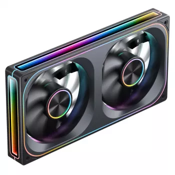 Jonsbo ZA-240 Infinity Mirror 240mm Melns - Divi 120mm ARGB PWM Ventilatori