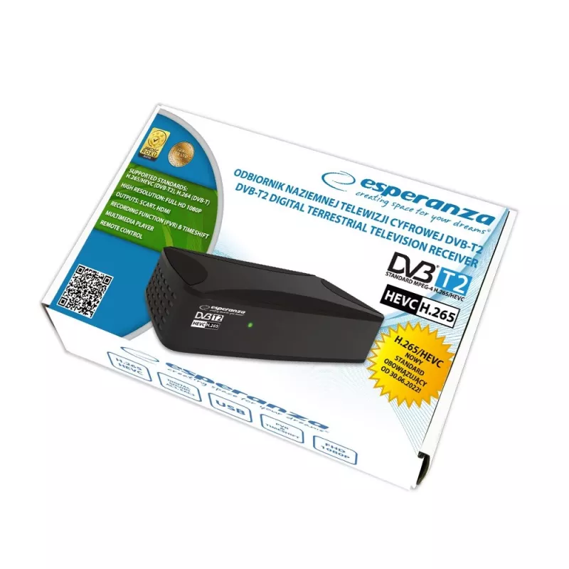 Esperanza EV108R TV set-top box kabelis Melns