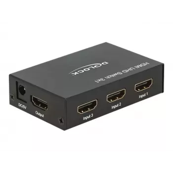 HDMI video slēdzis DeLOCK 18683, 3 ieejas, 1 izeja, 18 Gbit/s