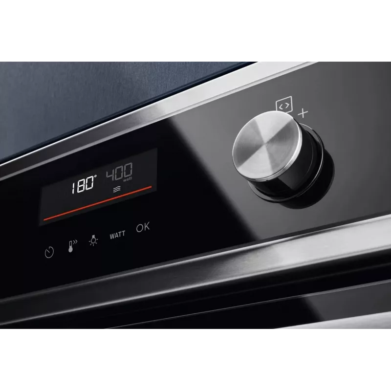 Iebūvējamā cepeškrāsns Electrolux EVL6E49X, kompakta 45 cm, metāls, melna, CombiQui
