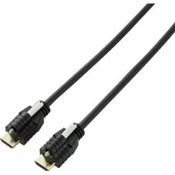 SpeaKa Professional HDMI savienojuma kabelis 5.00 m SP-9784192 Audio Return Channel, apzeltīti kontakti, skrūvju fiksācija, Ultra HD (4k) HDMI melns