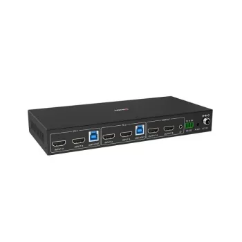 Lindy 2 Portu Divu Galvu HDMI 4K60, USB 3.0 KVM Slēdzis, 4096 x 2160 pikseļi, 4K Ultra HD, Melns