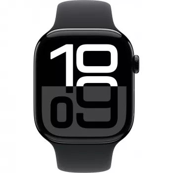 Apple Watch Series 10 alumīnija korpuss GPS + Cellular 46mm Dimanta melna Sport siksniņa Melna M/L