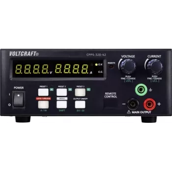 Laboratorijas barošanas bloks VOLTCRAFT CPPS-320-42, regulējams 0.02 - 42 V/DC 0.01 - 20 A 320 W, USB attālināti vadāms, programmējams