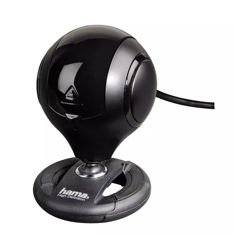 Hama 00053950 Spy Protect HD tīmekļa kamera, 1,3 MP, 1280 x 720, 30 kadri/s, iebūvēts mikrofons, USB 2.0, melna