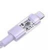USB-C uz Lightning ātrās uzlādes kabelis Baseus Gem 1 m 20 W Violeta, neilona pīte, 7-pin Lightning
