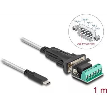DeLOCK USB Type-C uz RS-422/485 adapteris ar spailēm 1m 5V