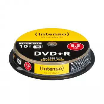 DVD+R DL Intenso 1x10 8.5GB 8x Double Layer ar apdrukājamu virsmu