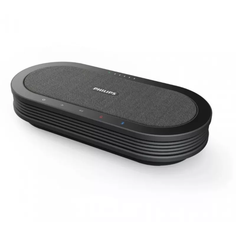 Philips PSE0501 Smart Meeting bezvadu konferenču mikrofons ar Sembly sapulču asistentu, USB-C, melns/pelēks