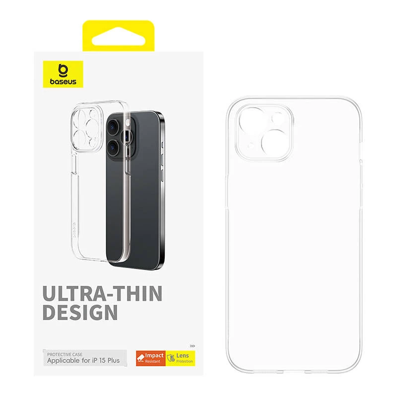 Telefona maciņš Baseus OS-Lucent Series iPhone 15 Plus, caurspīdīgs, plāns aizsargpārvalks
