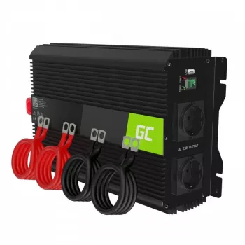 Strāvas invertors Green Cell INVGC12 Auto 3000 W Melns