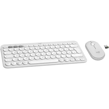 Logitech Pebble 2 Combo Set, Balts, Bezvadu, Vācu izkārtojums, 920-012204