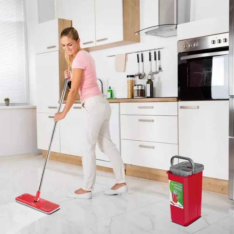 GB870 MaxiClean Plakanā mopa komplekts ar 2-in-1 spaiņa sistēmu 5.7L, 360° rotējoša galva