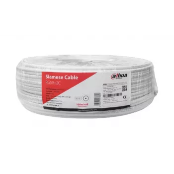 Kabelis RG59 COAX+PWR 100M BALTS / PFM941I-RG59N/21-100-W Dahua