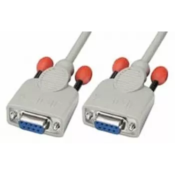 Lindy 3m Null modema kabelis seriālais kabelis Balts 9-pin D-sub