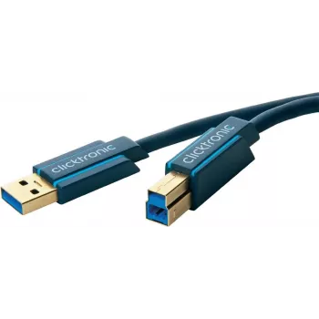 ClickTronic 3m USB3.0 A-B vīriešu kabelis zils (70093)