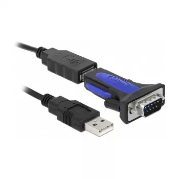 Seriālais kabelis DeLOCK 66280 USB Type-A DB-9 0.8 m Melns