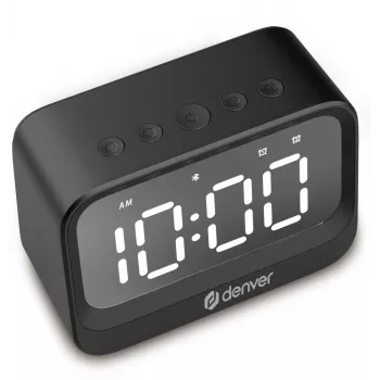 Digitālais modinātājpulkstenis Denver EC-53B Melns LCD Bluetooth Ar baterijām