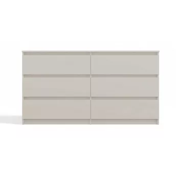 Kumode MALWA M6/140 cashmere lamināts — 6 atvilktnēm, 1380×400×750 mm