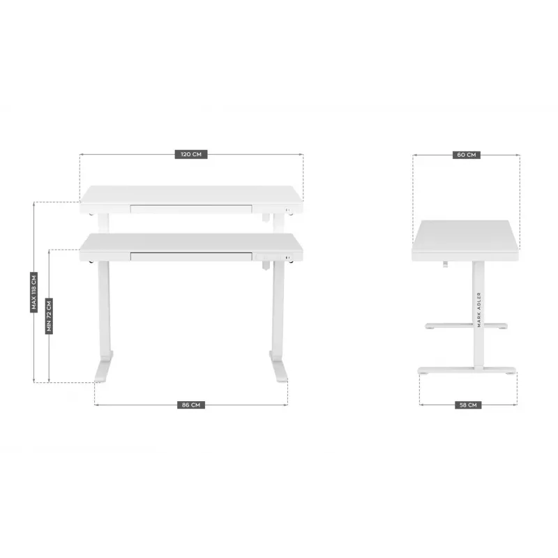 Elektriski regulējams rakstāmgalds MA-Leader 8.2 White