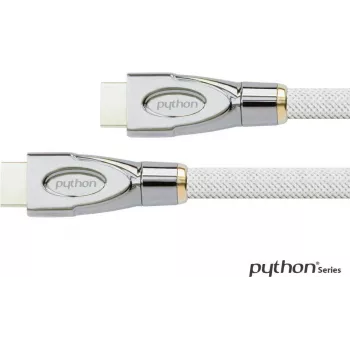 Savienojuma kabelis HDMI® 2.0 4K2K / UHD 60Hz, 24K zeltīti kontakti, OFC, neilona pinums balts, 0,5m, PYTHON® sērija (GC-M0160)