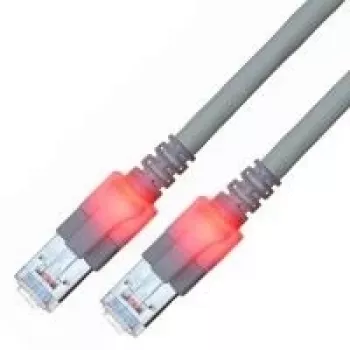 EasyLan saCon DualBoot LED-Patch kabelis S/FTP Cat.6 5m Pelēks