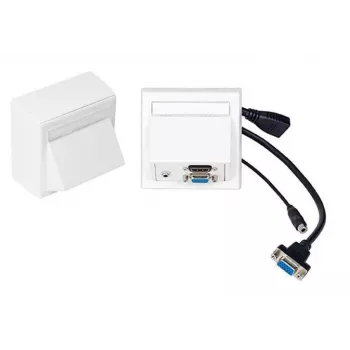 Vivolink WI221192 kontaktligzda HDMI + VGA + 3.5mm Balta