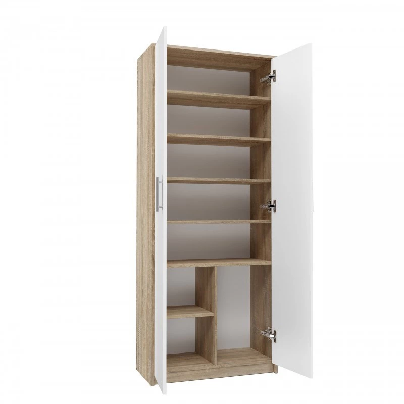 Dokumentu skapis OLIV 2D 74x35x180 cm, sonomas ozols/balts