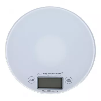 Virtuves elektroniskie svari ESPERANZA EKS003W, 5 kg, 1 g precizitāte, rūdīts stikls, skārienjutīga vadība