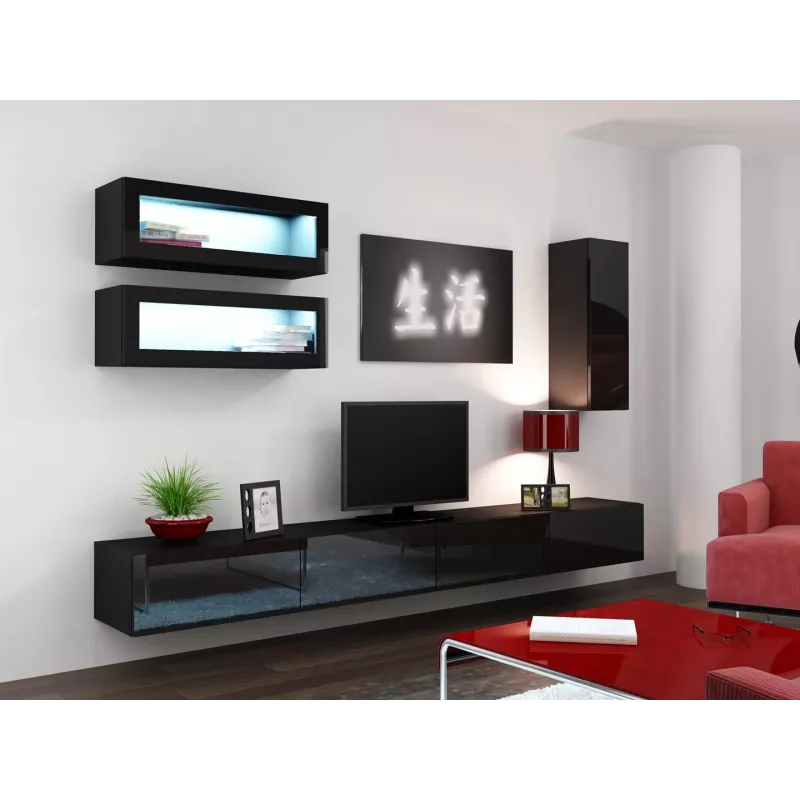 Cama TV statīvs VIGO 140 30/140/40 melns/melns glancēts