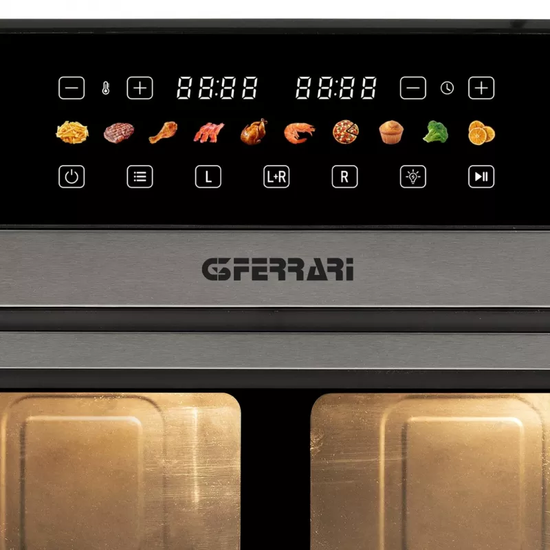 G3 Ferrari G10223 dubultā fritētava 12 L 2200 W karstā gaisa fritētava melna, nerūsējošais tērauds