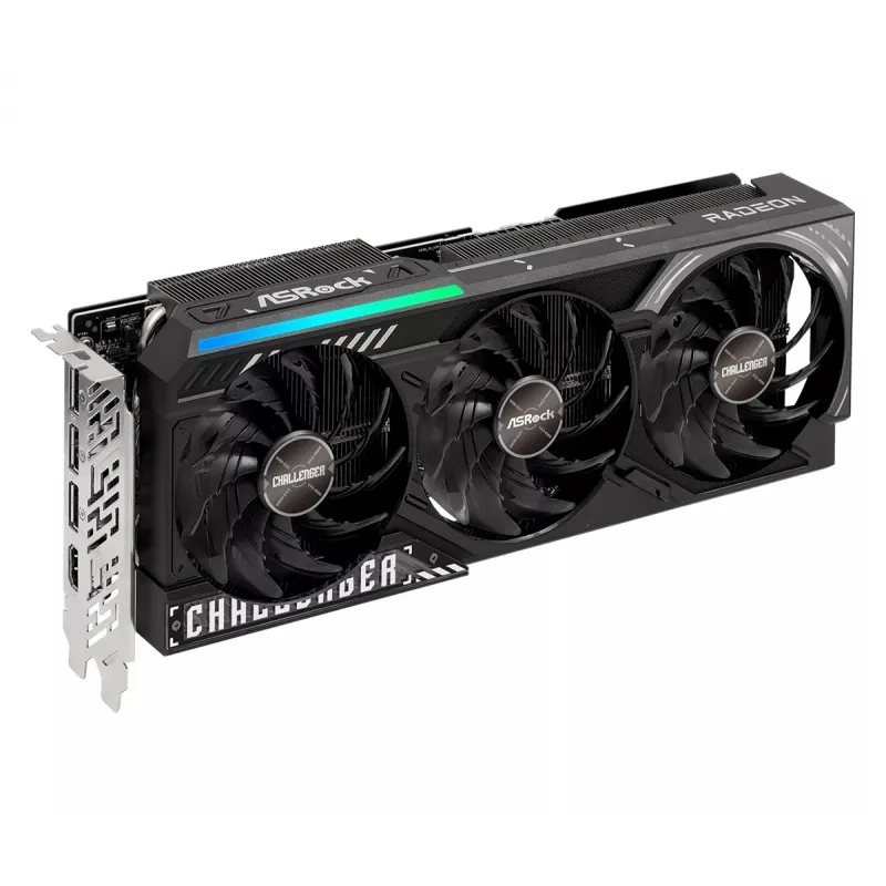 Grafikas karte ASRock Challenger Radeon RX 9070 XT — 16 GB GDDR6, 256-bit, PCIe 5.0, 3 ventilatoru aktīvā dzesēšana