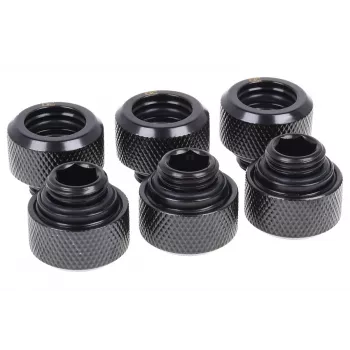 Savienotāju komplekts Alphacool 17377 — misiņš, melns, augstums 16 mm, diametrs 21 mm šķidruma dzesēšanai