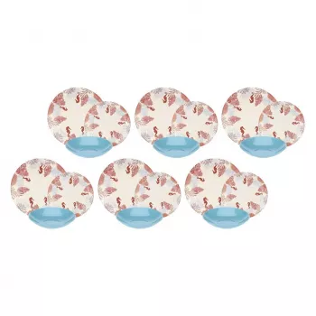 Vakariņu servīze Rose&Tulipani R18400TA18 6 personām, 18 daļu porcelāna komplekts