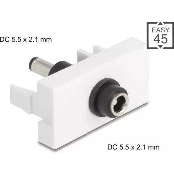 DELOCK Easy 45 DC savienotājs 5.5 x 2.1 mm ligzda uz 5.5 x 2.1 mm spraudni