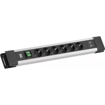 Pagarinātājs Bachmann CONNECTUS BM005920 — 6x CEE7 ligzdas, 1x USB-A 22W, 2,0 m kabelis