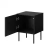 Naktsgaldiņu komplekts 2 gab. cama meble PALAZZO 44.5×40×59 cm melns un ozolkoka krāsā — 1 durvis, matēts lamināts, metāla kājas